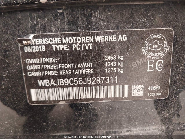 Продажа на аукционе авто 2018 Bmw M550i Xdrive, vin: WBAJB9C56JB287311, номер лота: 12652203
