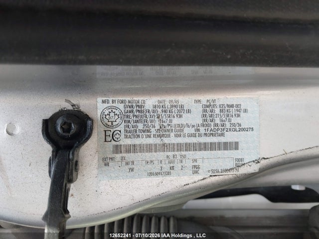 12652241 :رقم المزاد ، 1FADP3F2XGL200275 vin ، 2016 Ford Focus Se مزاد بيع