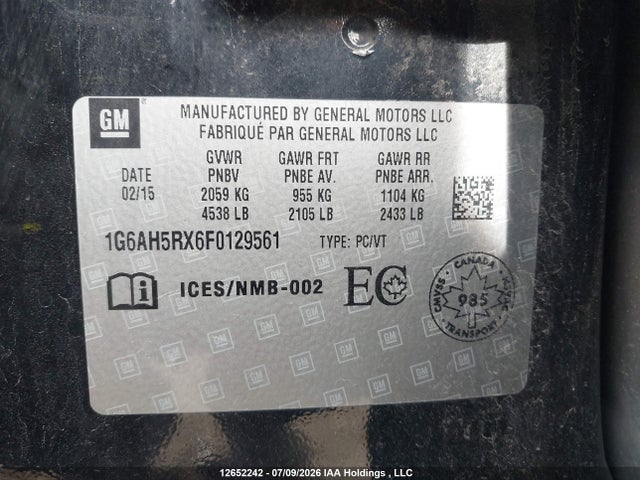 Cadillac ATS LUXURY 2015 1G6AH5RX6F0129561 Image 19