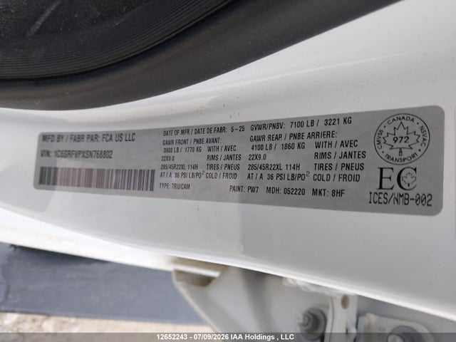 RAM 1500 Sport 2025 1C6SRFVPXSN768802 Image 19