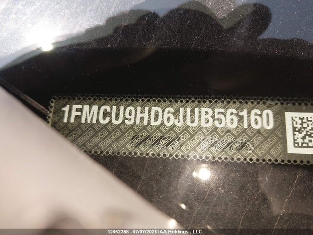 Продажа на аукционе авто 2018 Ford Escape Sel, vin: 1FMCU9HD6JUB56160, номер лота: 12652258