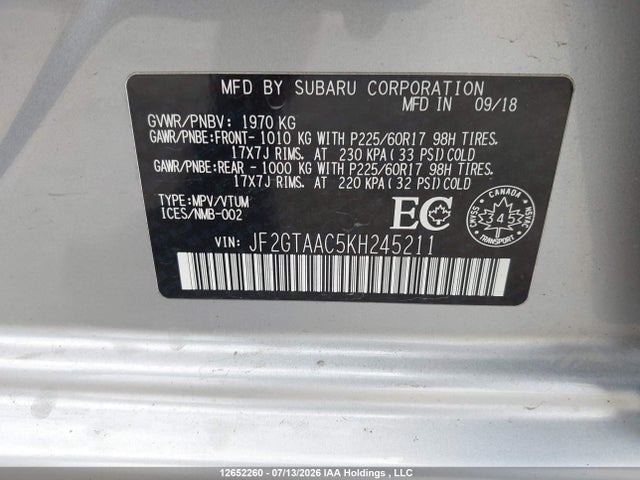 Subaru Crosstrek 2019 JF2GTAAC5KH245211 Image 19