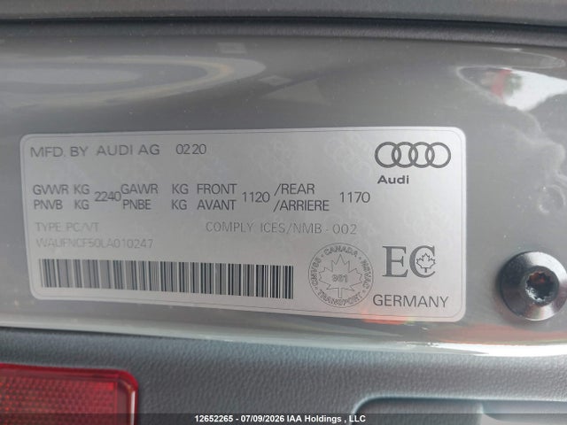 WAUFNCF50LA010247 Audi A5 QUATTRO