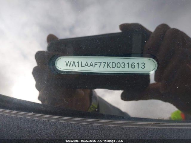 12652306 :رقم المزاد ، WA1LAAF77KD031613 vin ، 2019 Audi Q7 55 Progressiv مزاد بيع