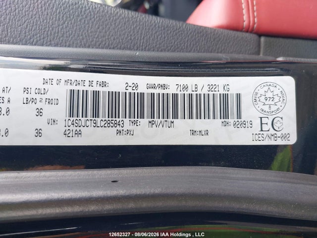 Dodge Durango R/t 2020 1C4SDJCT9LC285843 Image 9
