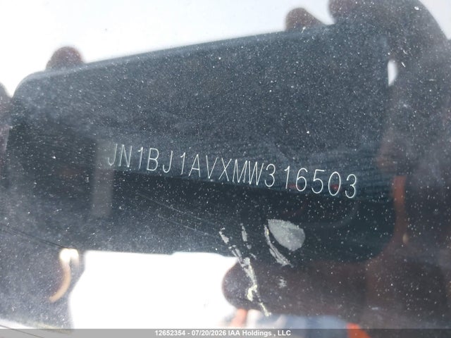 12652354 :رقم المزاد ، JN1BJ1AVXMW316503 vin ، 2021 Nissan Qashqai S مزاد بيع