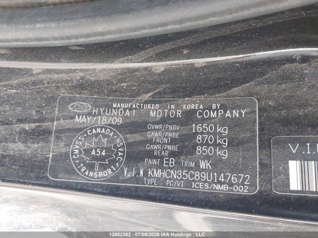 Aukcja sprzedaży 2009 Hyundai Accent Se, vin: KMHCN35C89U147672, numer aukcji: 12652362