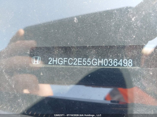 Продажа на аукционе авто 2016 Honda Civic Lx, vin: 2HGFC2E55GH036498, номер лота: 12652371