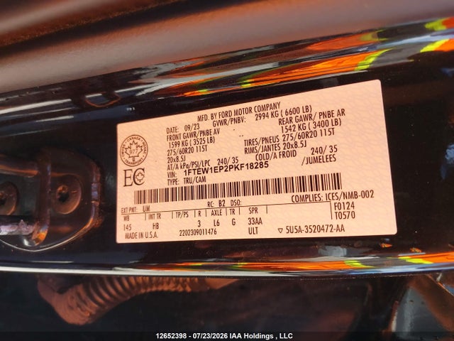 Ford F150 Supercrew 2023 1FTEW1EP2PKF18285 Image 9