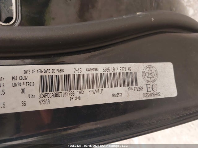 Dodge JOURNEY SE 2016 3C4PDCAB8GT102700 Image 9