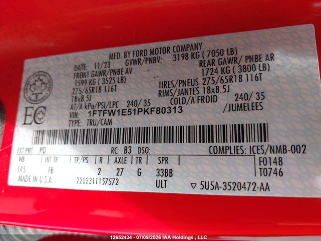Ford F-150 Xlt 2023 1FTFW1E51PKF80313 Image 19