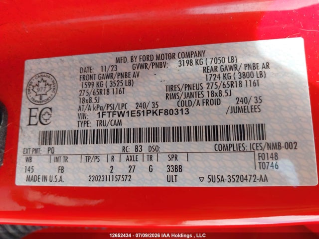 Ford F-150 Xlt 2023 1FTFW1E51PKF80313 Image 9