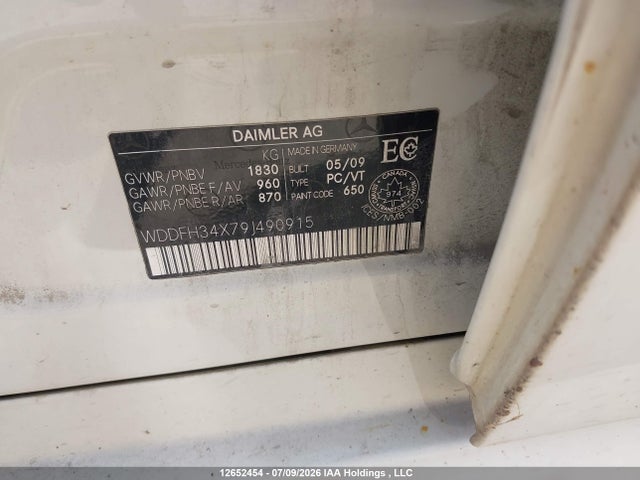 Aukcja sprzedaży 2009 Mercedes-benz B 200 Turbo, vin: WDDFH34X79J490915, numer aukcji: 12652454