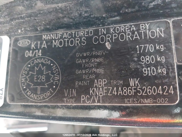 Продаж на аукціоні авто 2015 Kia Forte 2.0l Sx, vin: KNAFZ4A86F5260424, номер лоту: 12652470