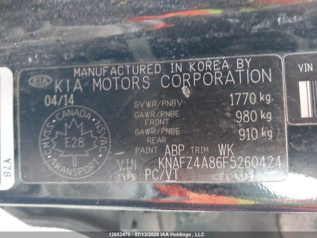 Продаж на аукціоні авто 2015 Kia Forte 2.0l Sx, vin: KNAFZ4A86F5260424, номер лоту: 12652470