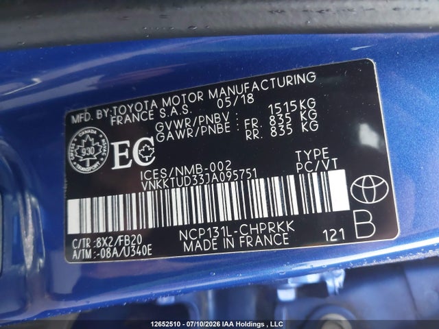 Toyota YARIS LE 2018 VNKKTUD33JA095751 Image 9