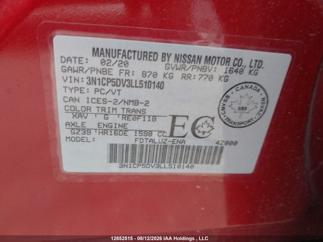 Nissan KICKS SR 2020 3N1CP5DV3LL510140 Image 9