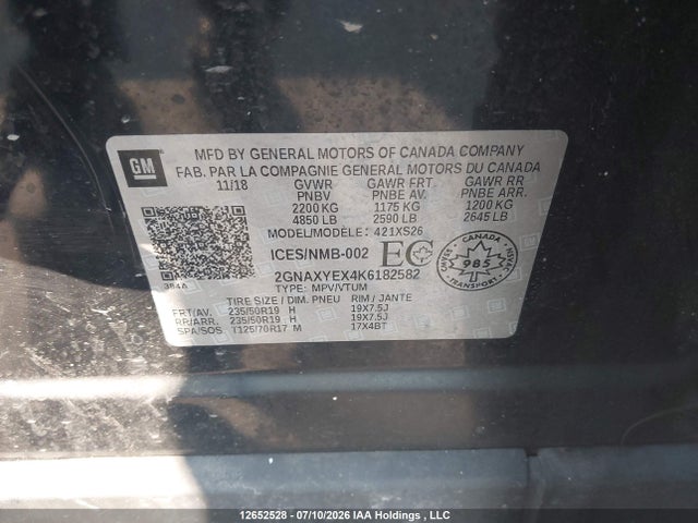 Chevrolet Equinox Premier 2019 2GNAXYEX4K6182582 Image 9