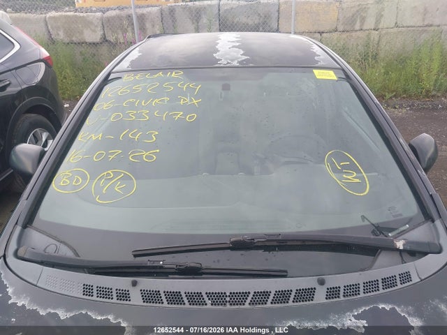 2006 Honda Civic Dx მანქანა იყიდება აუქციონზე, vin: 2HGFA16286H033470, აუქციონის ნომერი: 12652544