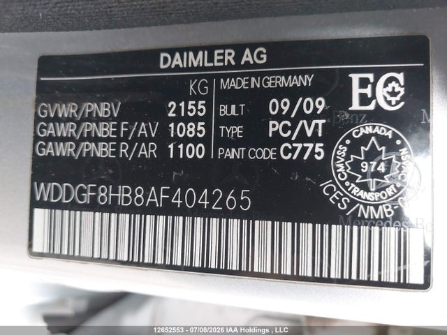 2010 Mercedes-benz C 350 4matic მანქანა იყიდება აუქციონზე, vin: WDDGF8HB8AF404265, აუქციონის ნომერი: 12652553