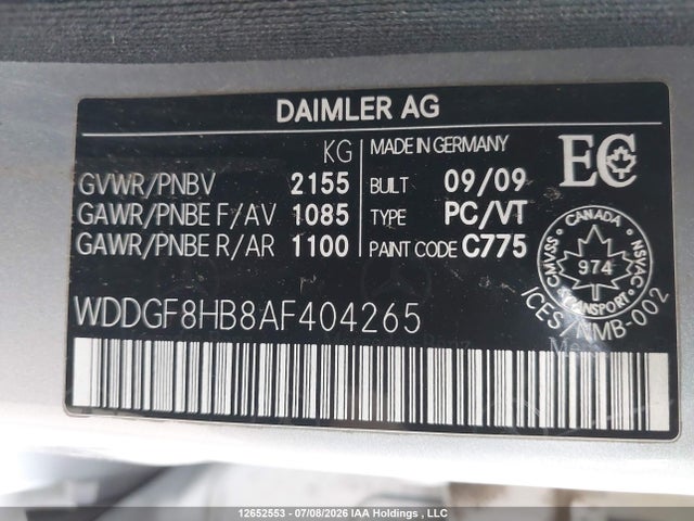 2010 Mercedes-benz C 350 4matic მანქანა იყიდება აუქციონზე, vin: WDDGF8HB8AF404265, აუქციონის ნომერი: 12652553