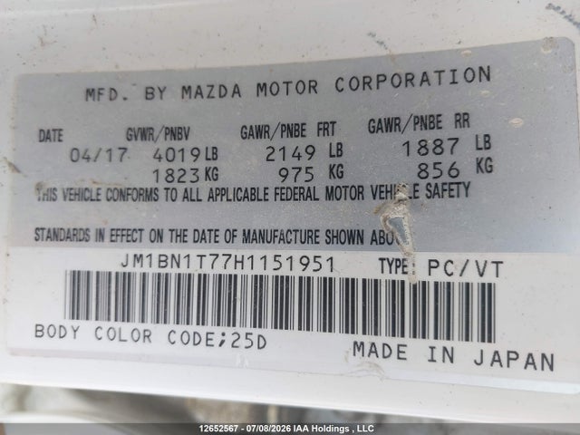 Mazda 3 SE 2017 JM1BN1T77H1151951 Image 21