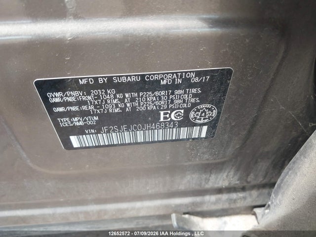 Продаж на аукціоні авто 2018 Subaru Forester 2.5i Limited, vin: JF2SJEJC0JH468343, номер лоту: 12652572