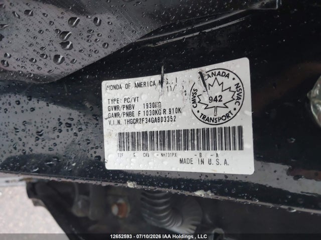 2016 Honda Accord Lx მანქანა იყიდება აუქციონზე, vin: 1HGCR2F34GA803352, აუქციონის ნომერი: 12652593