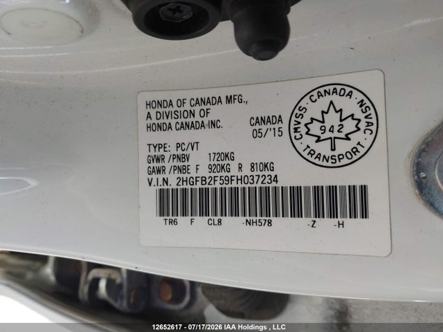 Honda Civic Ex 4dr 2015 2HGFB2F59FH037234 Image 18