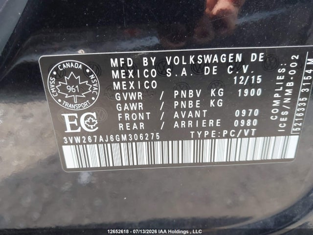 Volkswagen Jetta 2016 3VW267AJ6GM306275 Image 9