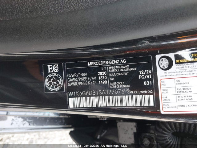 W1K6G6DB1SA327076 Mercedes-Benz S 500 4matic
