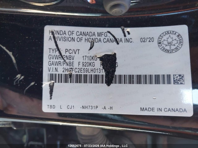 Honda Civic Lx 2020 2HGFC2E59LH013171 Image 17