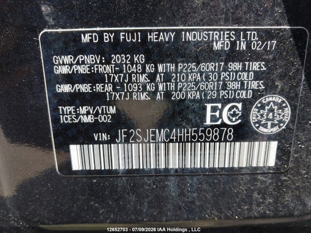 Subaru Forester 2.5i 2017 JF2SJEMC4HH559878 Image 9