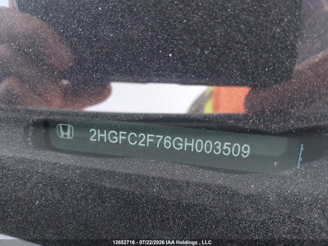 12652716 :رقم المزاد ، 2HGFC2F76GH003509 vin ، 2016 Honda Civic Ex 4dr مزاد بيع