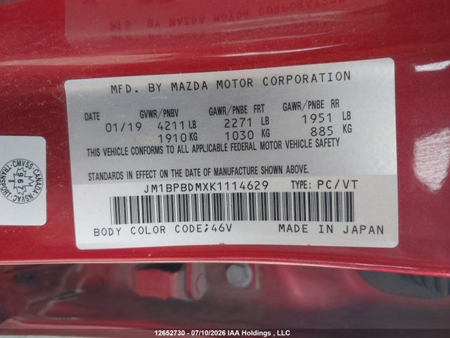 Mazda Mazda3 Gt 2019 JM1BPBDMXK1114629 Image 9