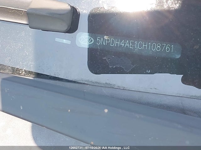 12652731 :رقم المزاد ، 5NPDH4AE1CH108761 vin ، 2012 Hyundai Elantra Gls/limited مزاد بيع