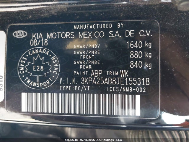 KIA Rio Lx/lx+ 2018 3KPA25AB8JE155318 Image 19