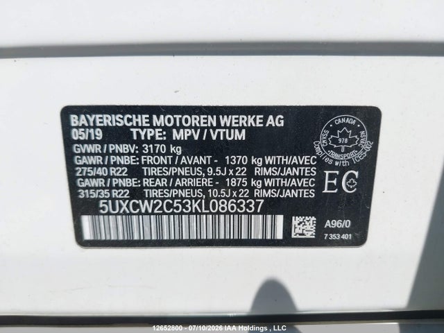 BMW X7 Xdrive40i 2019 5UXCW2C53KL086337 Image 9
