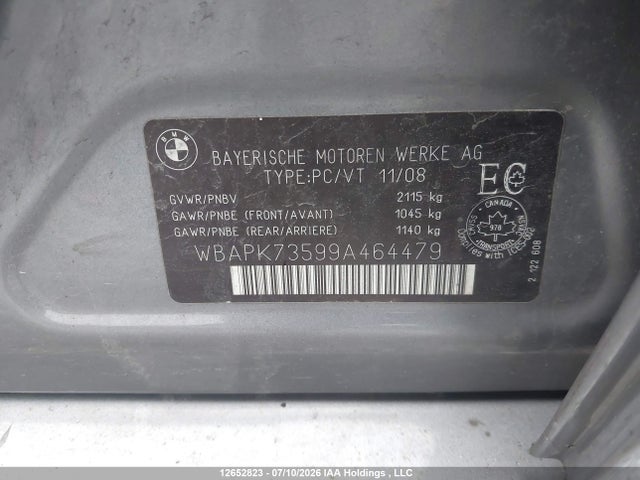 Aukcja sprzedaży 2009 Bmw 328 Xi, vin: WBAPK73599A464479, numer aukcji: 12652823