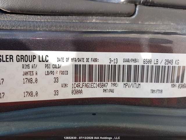 1C4RJFAG1EC145847 Jeep Grand Cherokee Laredo
