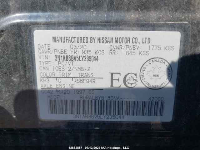 Nissan SENTRA S 2020 3N1AB8BV5LY235044 Image 19