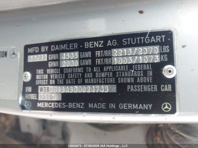 Продаж на аукціоні авто 1983 Mercedes-benz 300 Dt, vin: WDBAB33A3DB024743, номер лоту: 12652873