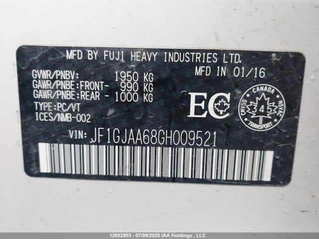 Subaru Impreza 2.0i 2016 JF1GJAA68GH009521 Image 18