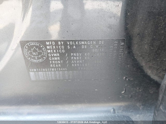 3VW117AU1FM019445 Volkswagen Golf 1.8 Tsi Comfortline/1.8 Tsi Highline/1.8 Tsi Trendline
