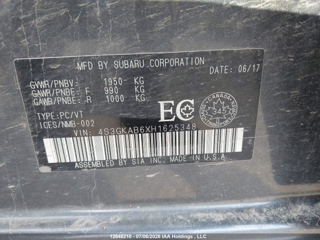 4S3GKAB6XH1625348 Subaru Impreza Touring