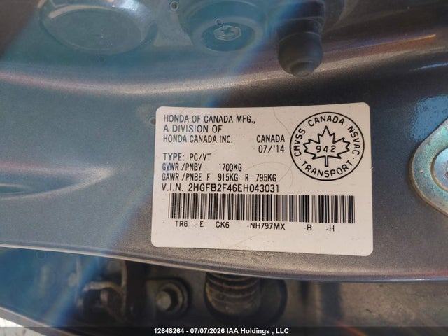 Honda Civic Lx 2014 2HGFB2F46EH043031 Image 9