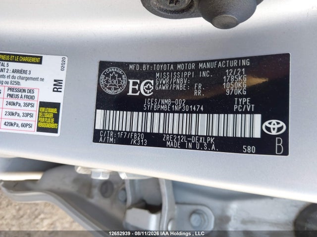 Toyota COROLLA LE 2022 5YFBPMBE1NP301474 Image 9