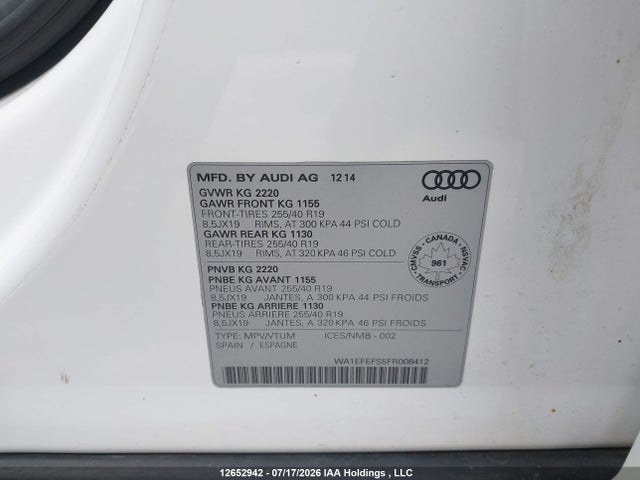 Audi Q3 2.0t Progressiv 2015 WA1EFEFS5FR008412 Image 9