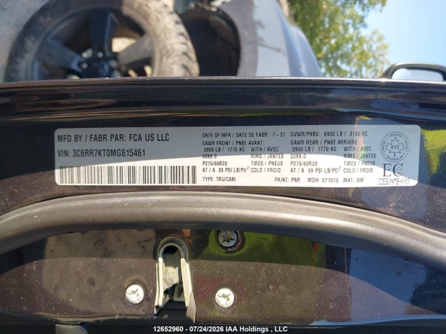 3C6RR7KT0MG615461 RAM 1500 Classic Tradesman