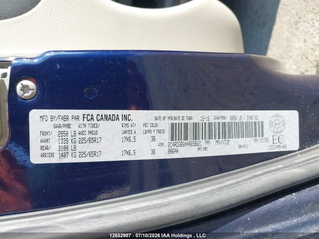 Продаж на аукціоні авто 2017 Dodge Grand Caravan Cvp/sxt, vin: 2C4RDGBGXHR658621, номер лоту: 12652987
